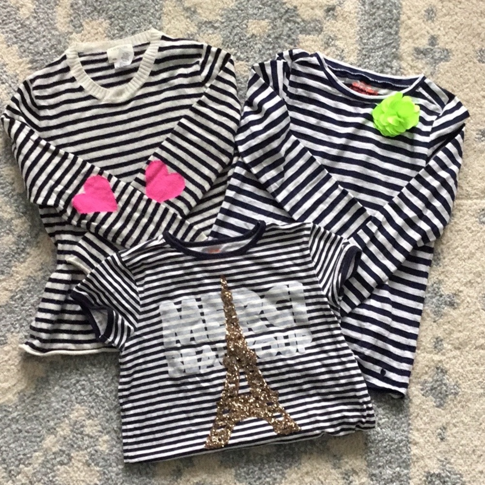 Crewcuts girls striped tops bundle GUC size 8